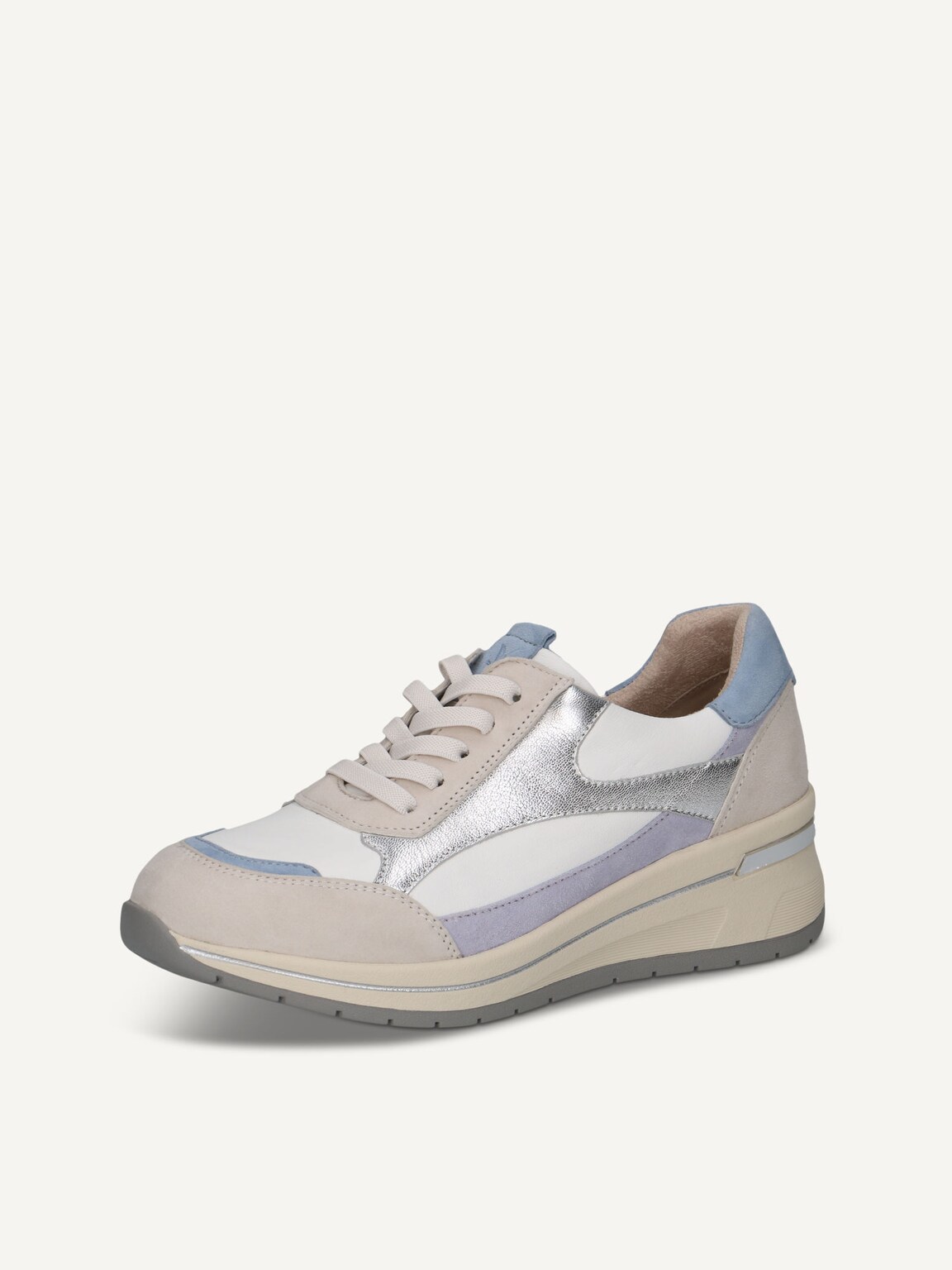 Caprice, Leather Sneaker - white WHITE/SILVER, image 1 of 5