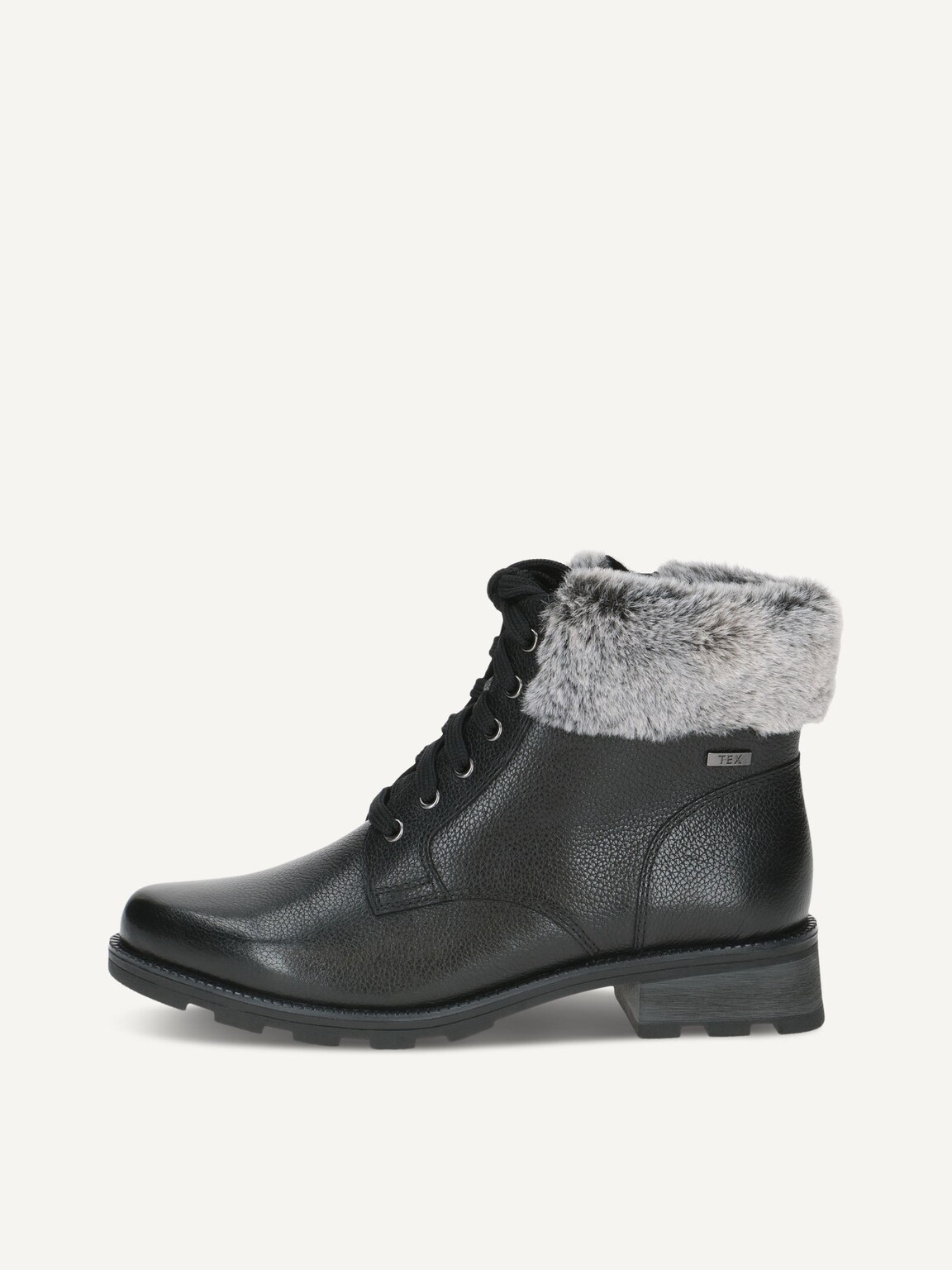 Caprice, Leather Bootie - black warm lining BLACK COMB, image 2 of 5