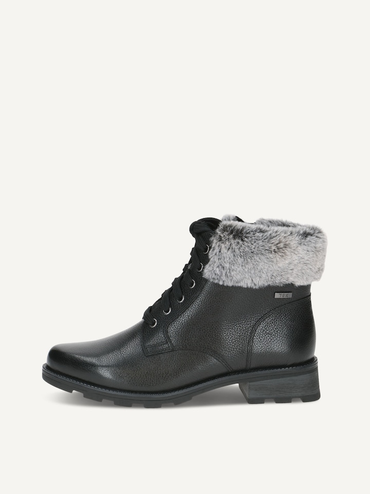Caprice, Bottine en cuir - noir doublure chaude BLACK COMB