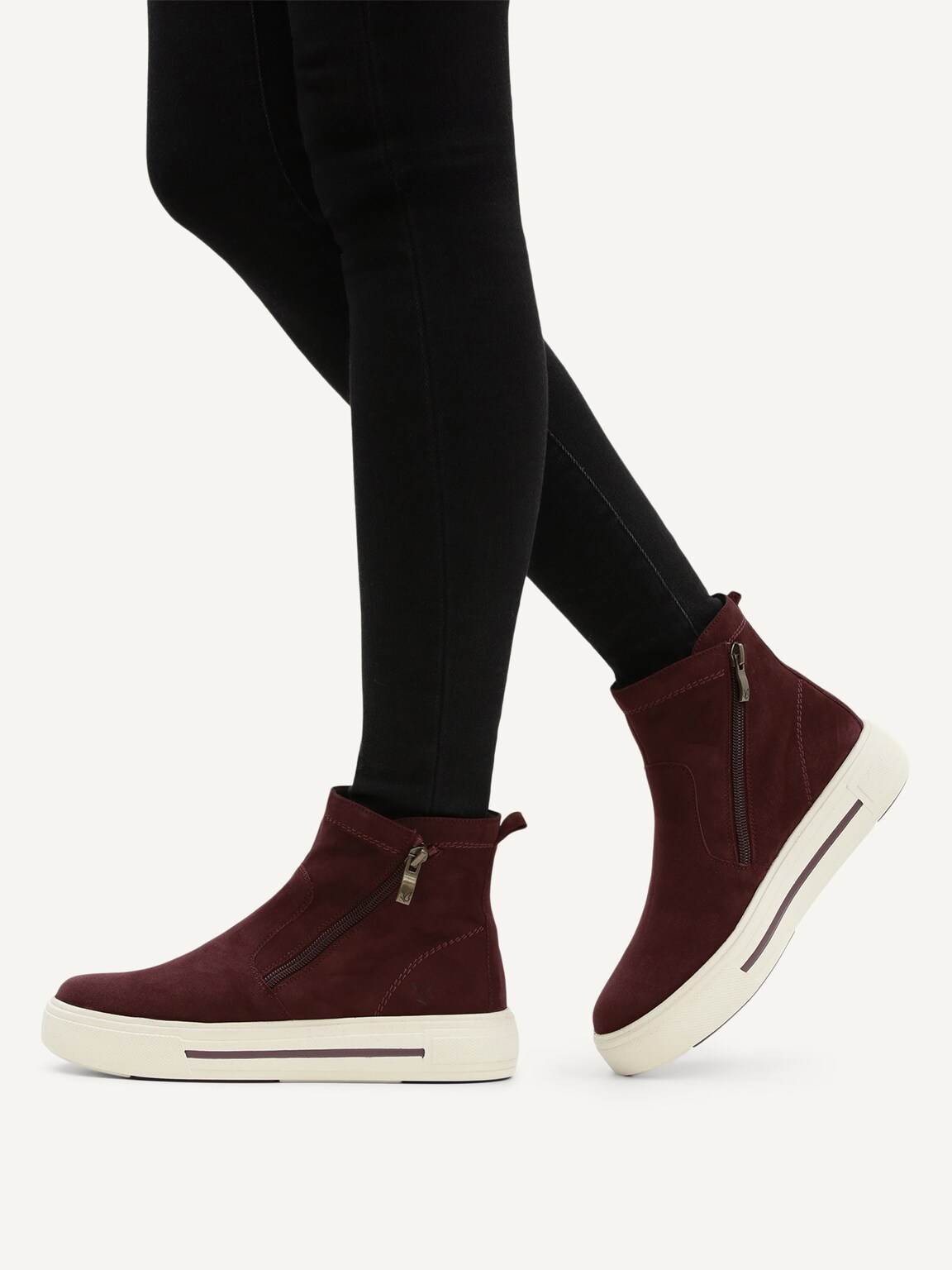 Caprice, Leather Bootie - red BORDEAUX SUEDE, image 2 of 6