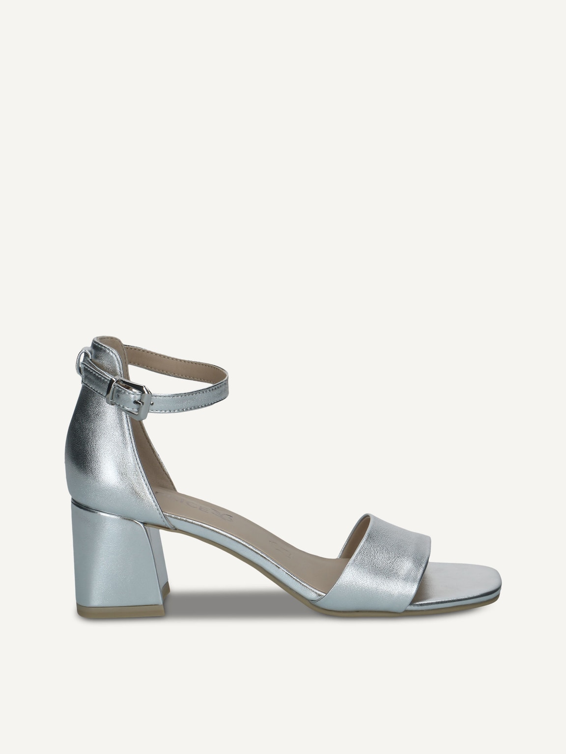 Caprice, Leather Heeled sandal - metallic SILVER METAL., image 2 of 5