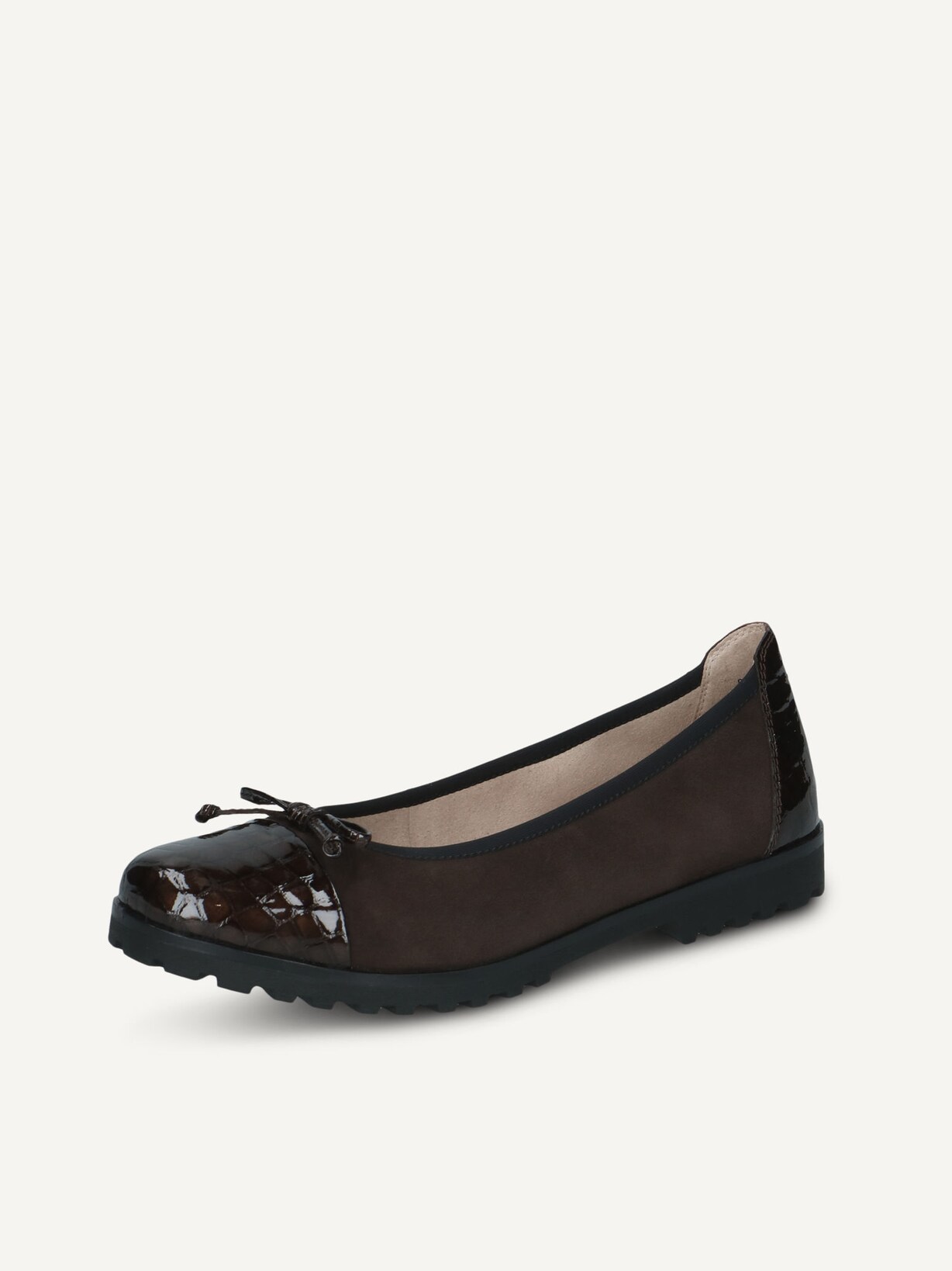 Caprice, Leather Ballerina - brown BRN CROCO COMB, image 2 of 5