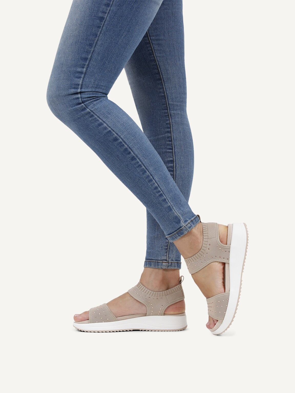 Caprice, Sandal - beige SAND KNIT, image 2 of 6
