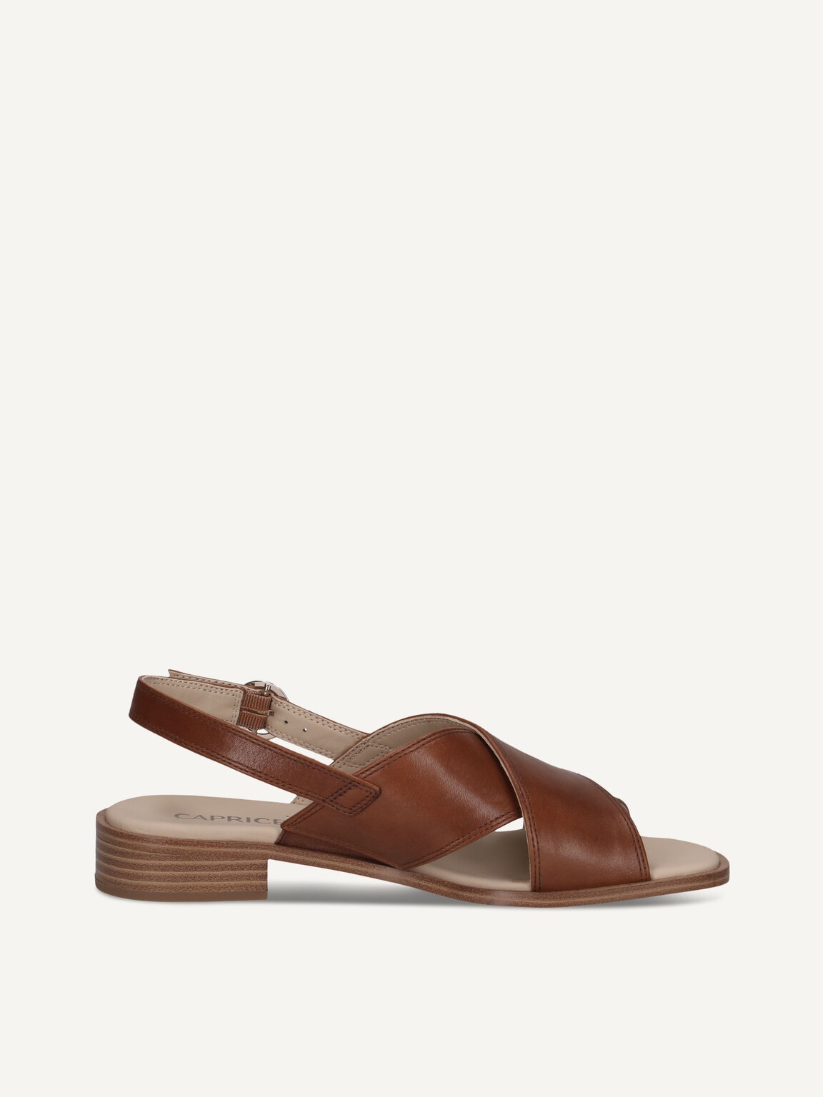 Caprice, Leather Heeled sandal - brown COGNAC NAPPA, image 4 of 6