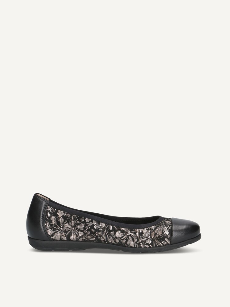 Caprice, Ballerine en cuir - noir BLACK/GUNMETAL, image 3 sur 5