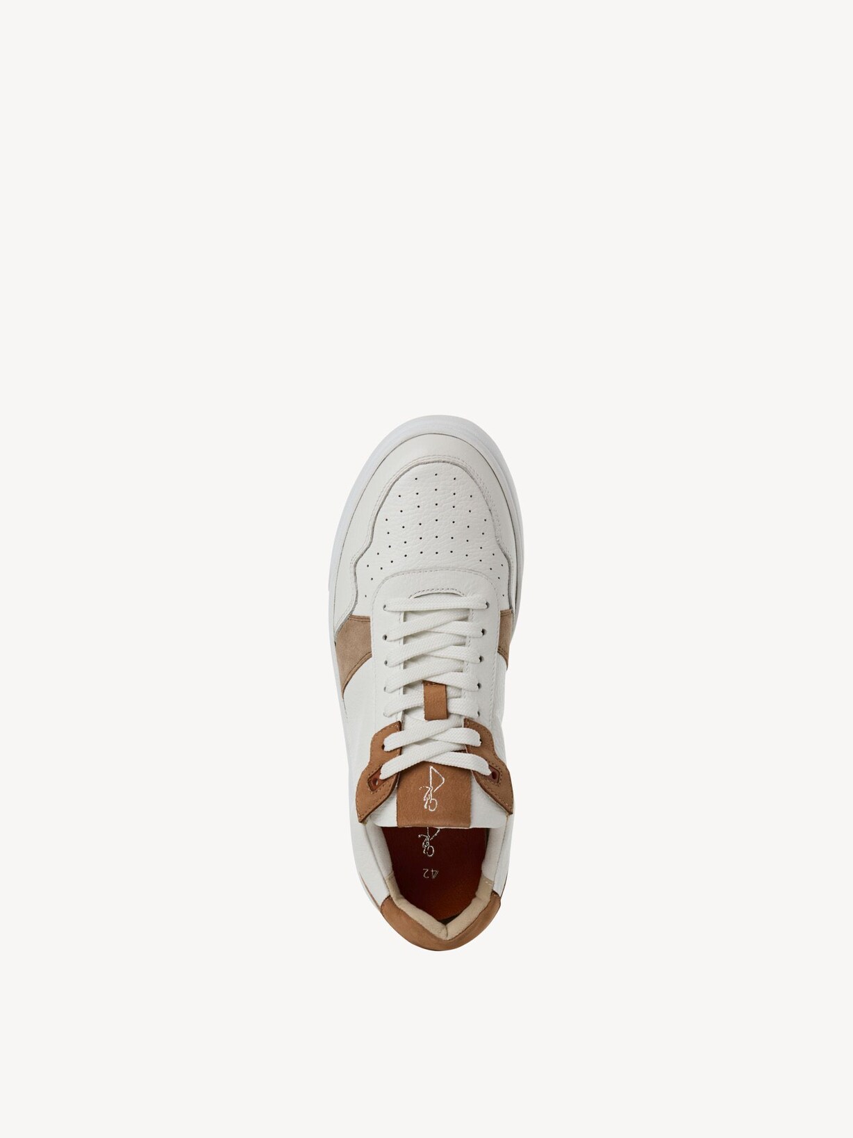 Marco Tozzi, Leather Sneaker - white WHITE/NUT, image 5 of 6