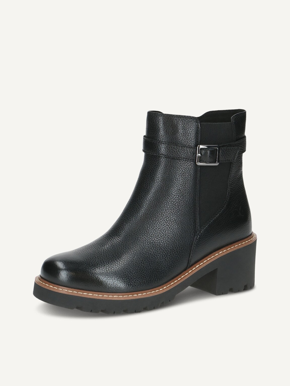 Caprice, Leather Bootie - black warm lining BLACK NAPPA, image 1 of 5