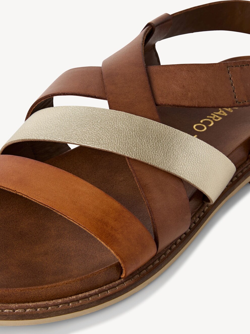Marco Tozzi, Leather Sandal - brown COGNAC COMB, image 4 of 6