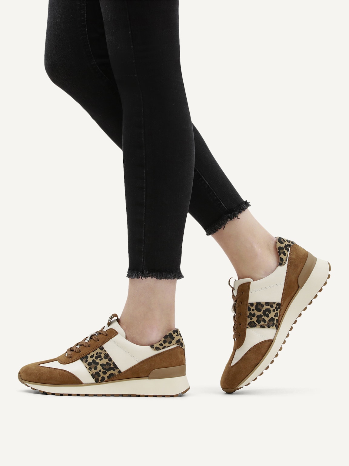 Caprice, Leather Sneaker - brown BROWN/OFFWHITE, image 2 of 6