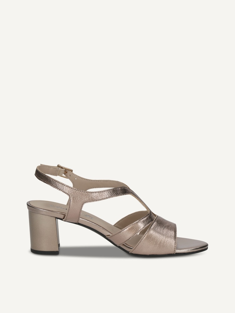 Caprice, Sandale à talon en cuir - métallique BROWN METALLIC, image 3 sur 5