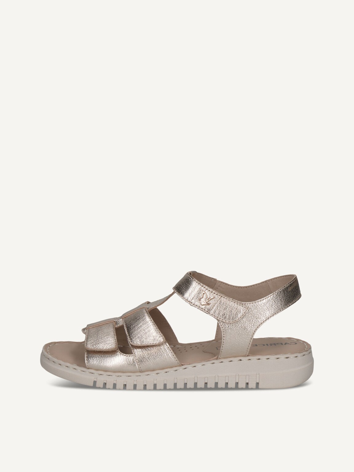 Caprice, Leather Heeled sandal - metallic PLATIN METAL., image 2 of 5