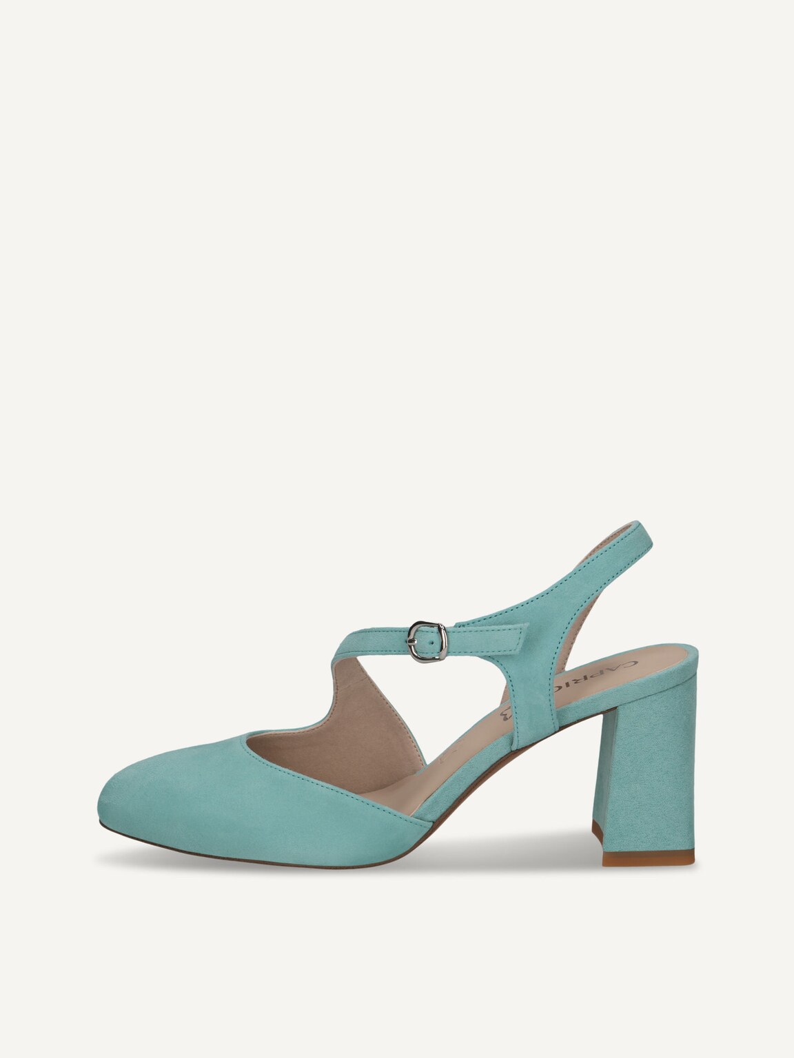 Caprice, Leather sling pumps - blue TURQUOISE SUED, image 2 of 5