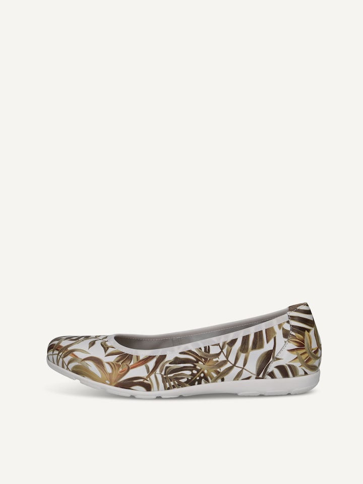 Caprice, Ballerine en cuir - blanc WHITE GRAFFITI