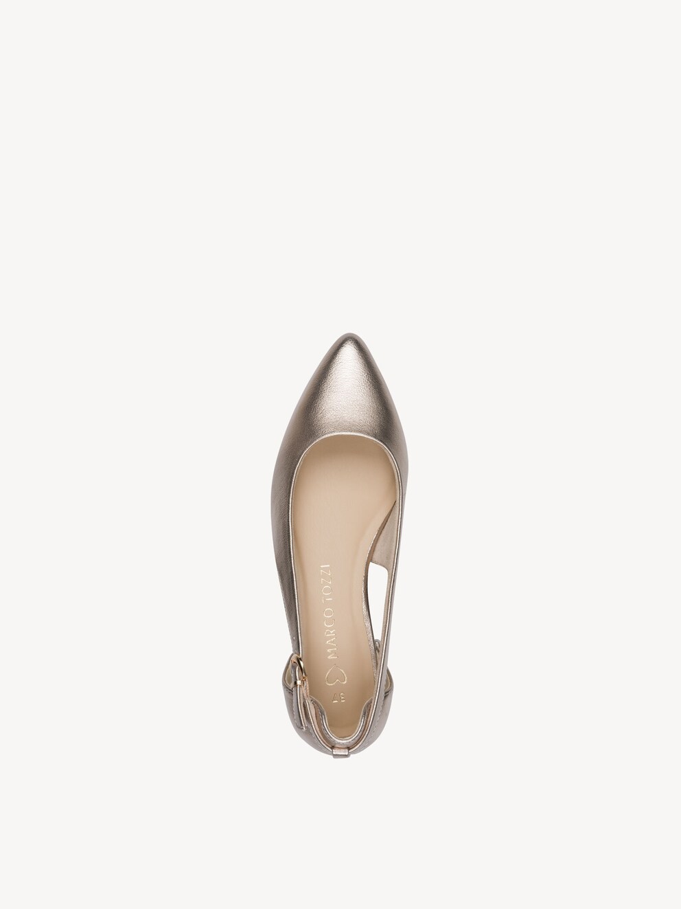 Marco Tozzi, Ballerina - metallic PLATINUM, afbeelding 5 van 6