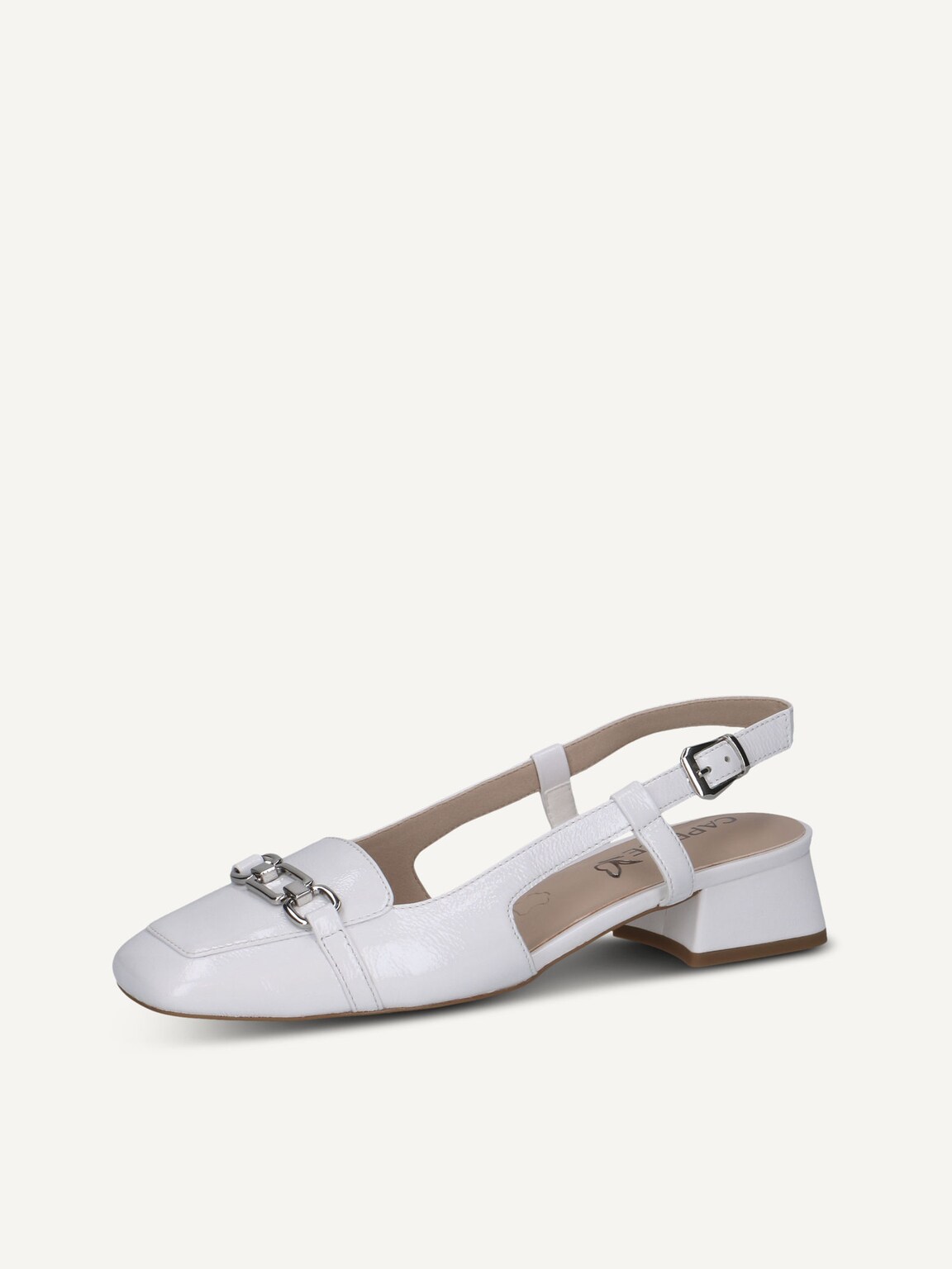 Caprice, Leather sling pumps - white WHITE NAPLAK, image 1 of 6