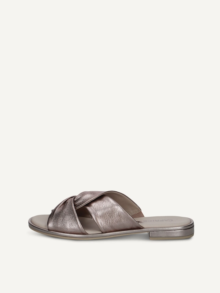 Caprice, Mule en cuir - métallique BRONCE
