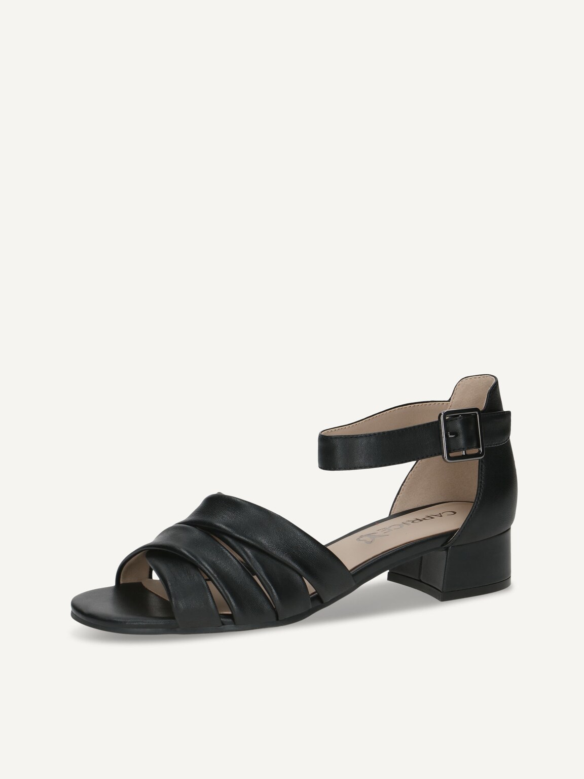 Caprice, Leather Heeled sandal - black BLACK NAPPA, image 1 of 5