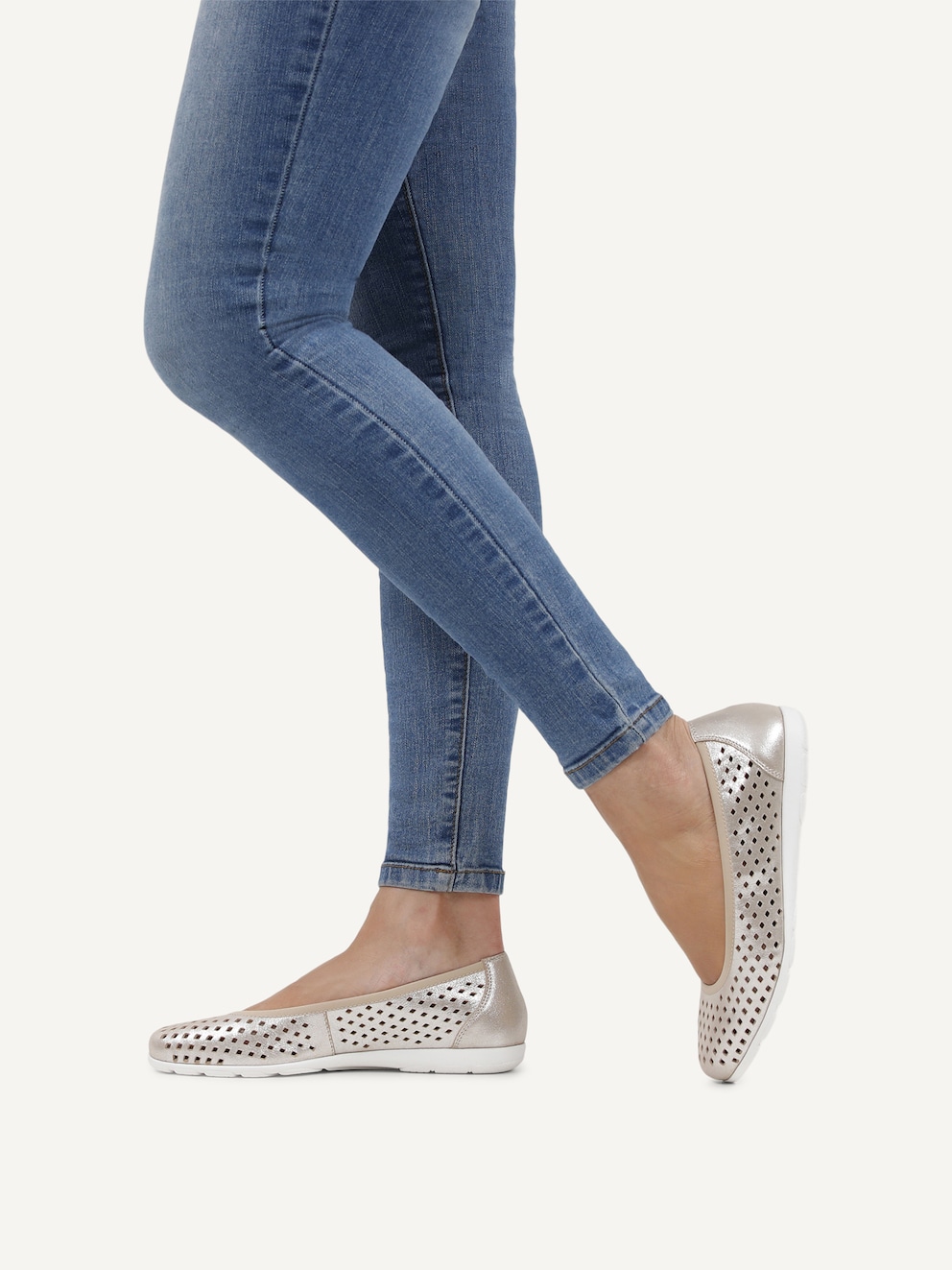Caprice, Ballerine en cuir - marron TAUPE METALLIC, image 2 sur 6