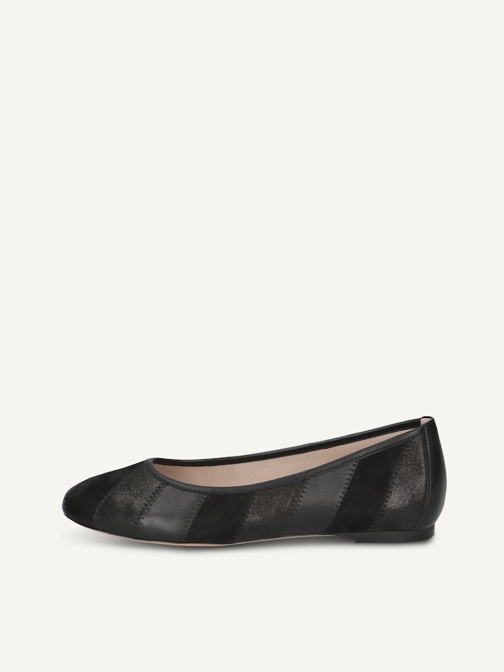 Caprice, Ballerine en cuir - noir BLACK METALLIC