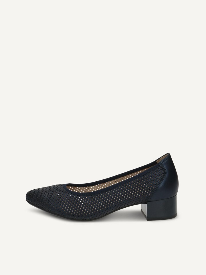 Caprice, Escarpin en cuir - bleu NAVY PERLATO