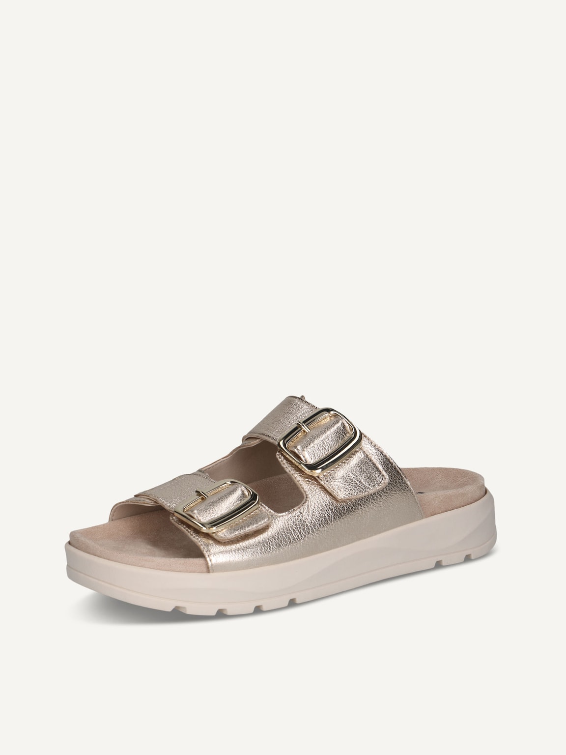 Caprice, Leather Mule - metallic PLATIN METAL., image 1 of 5