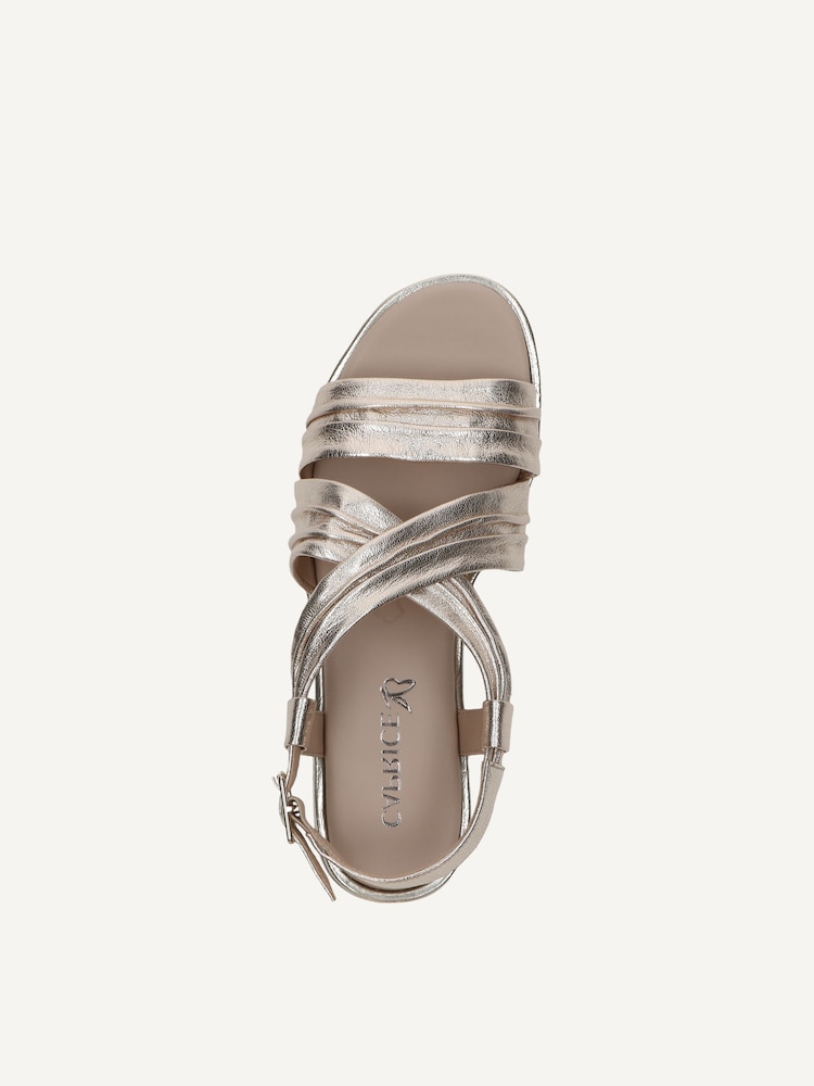 Caprice, Sandale en cuir - métallique PLATIN METAL., image 4 sur 5