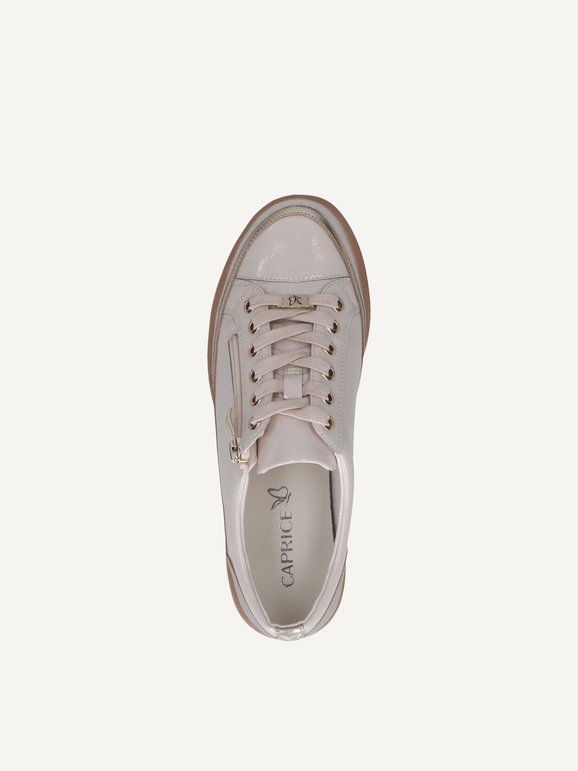Caprice, Leather Sneaker - beige CREAM/GOLD, image 6 of 6