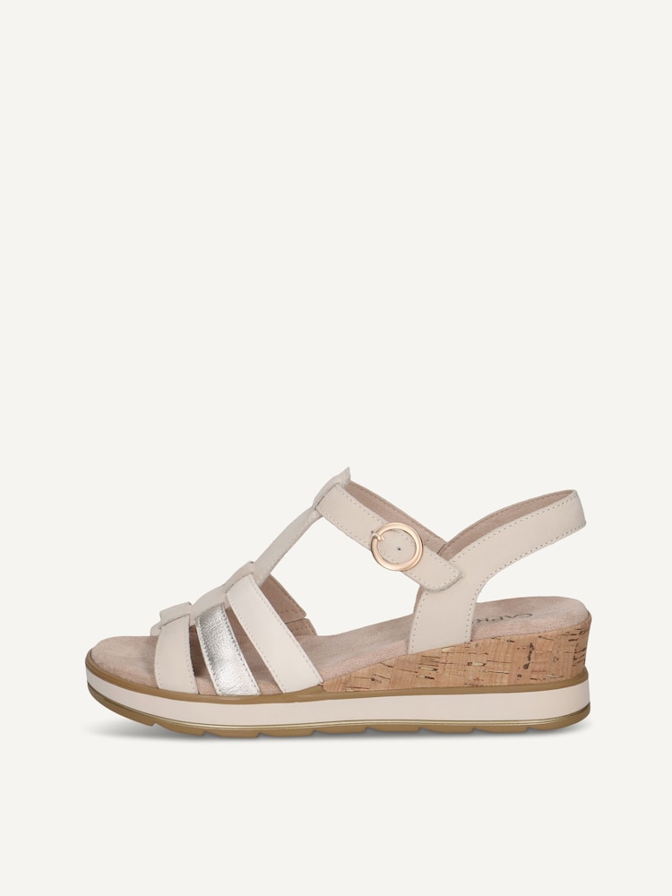 Caprice, Leather Heeled sandal - white SNOW COMB, image 3 of 6