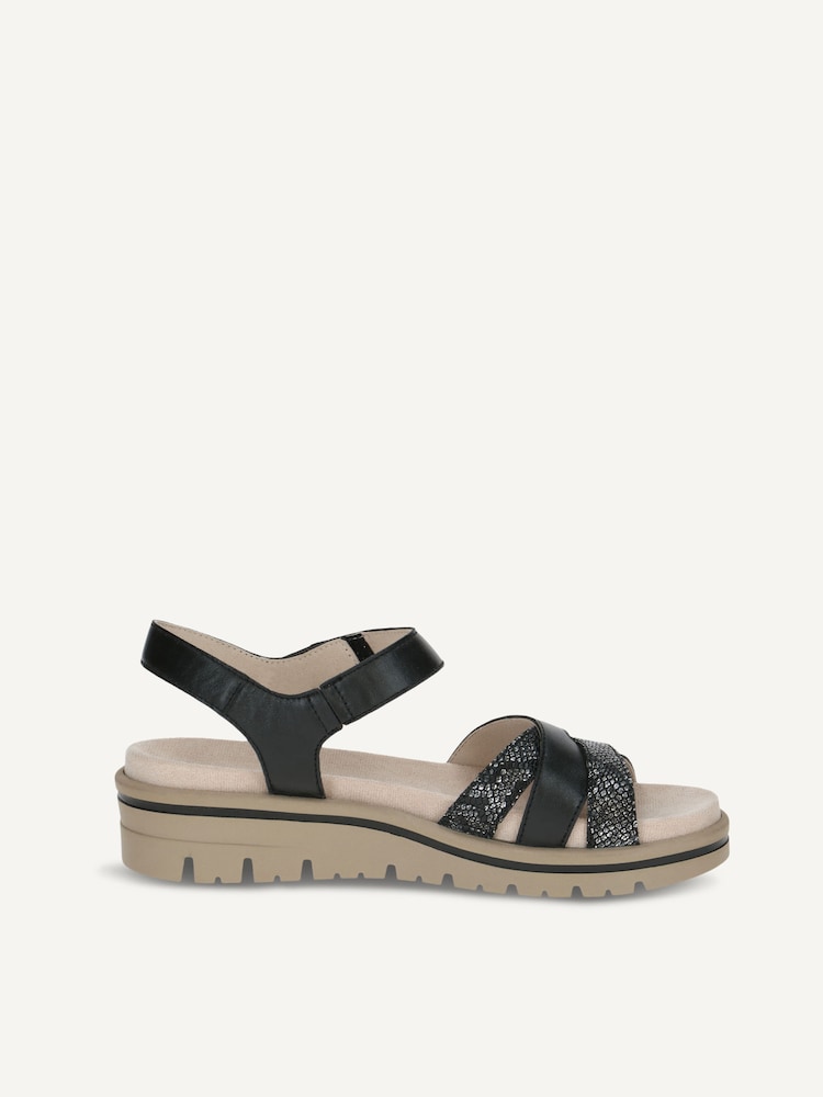 Caprice, Sandale en cuir - noir BLACK COMB, image 3 sur 5
