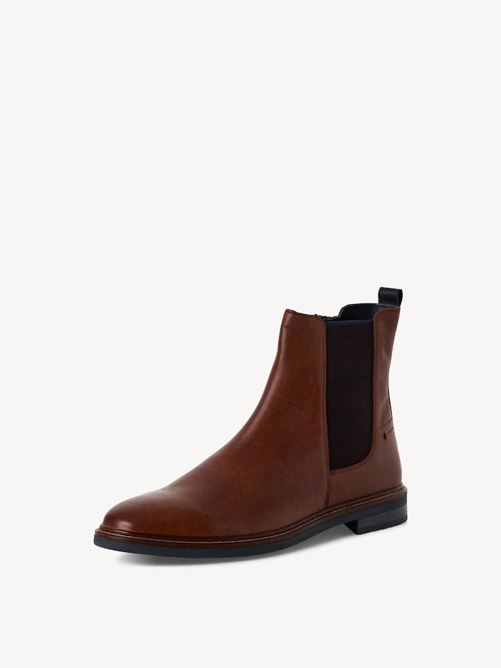 Marco Tozzi, Leren Chelseaboot - bruin COGNAC COMB