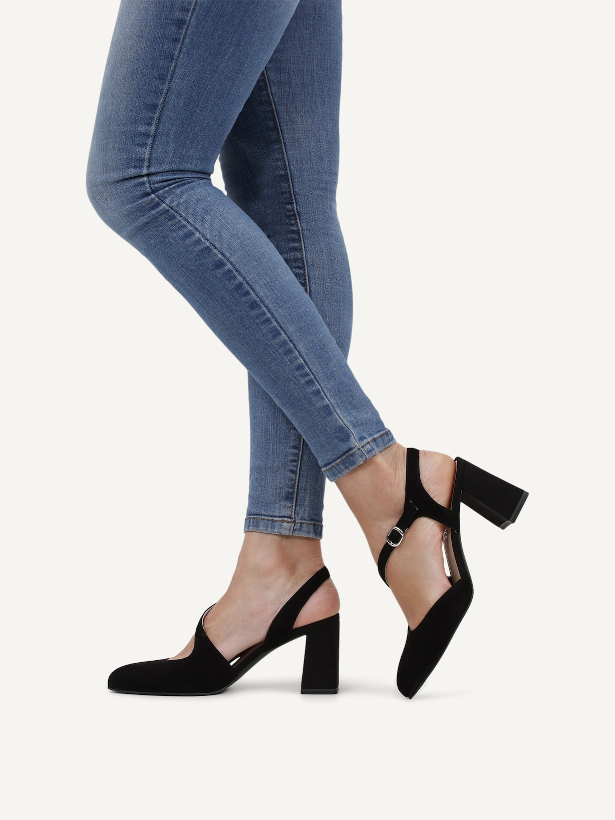Caprice, Leather sling pumps - black BLACK SUEDE, image 2 of 6