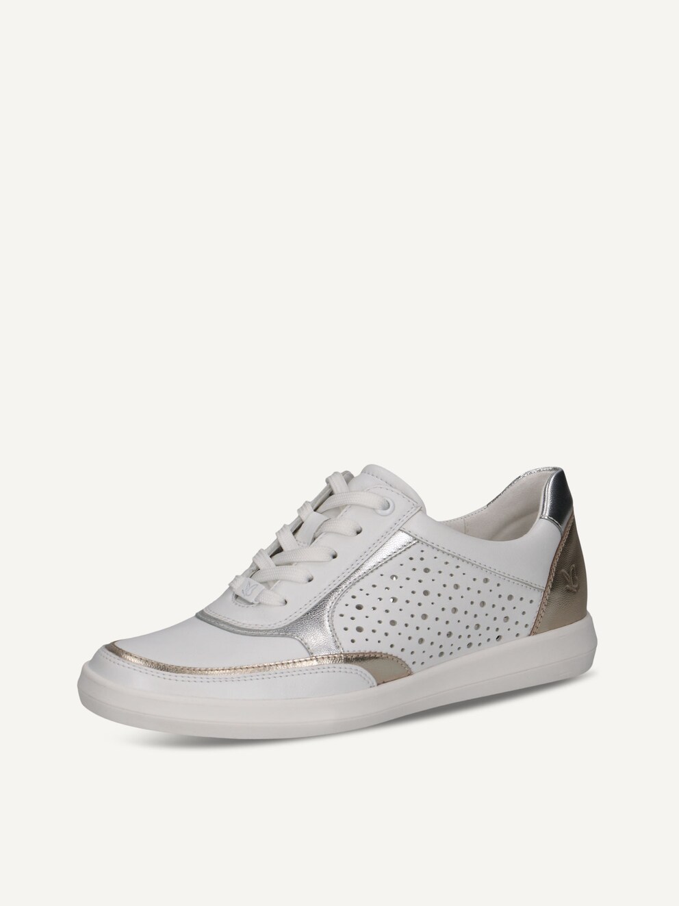 Caprice, Leather Sneaker - white WHITE/SILVER, image 1 of 6