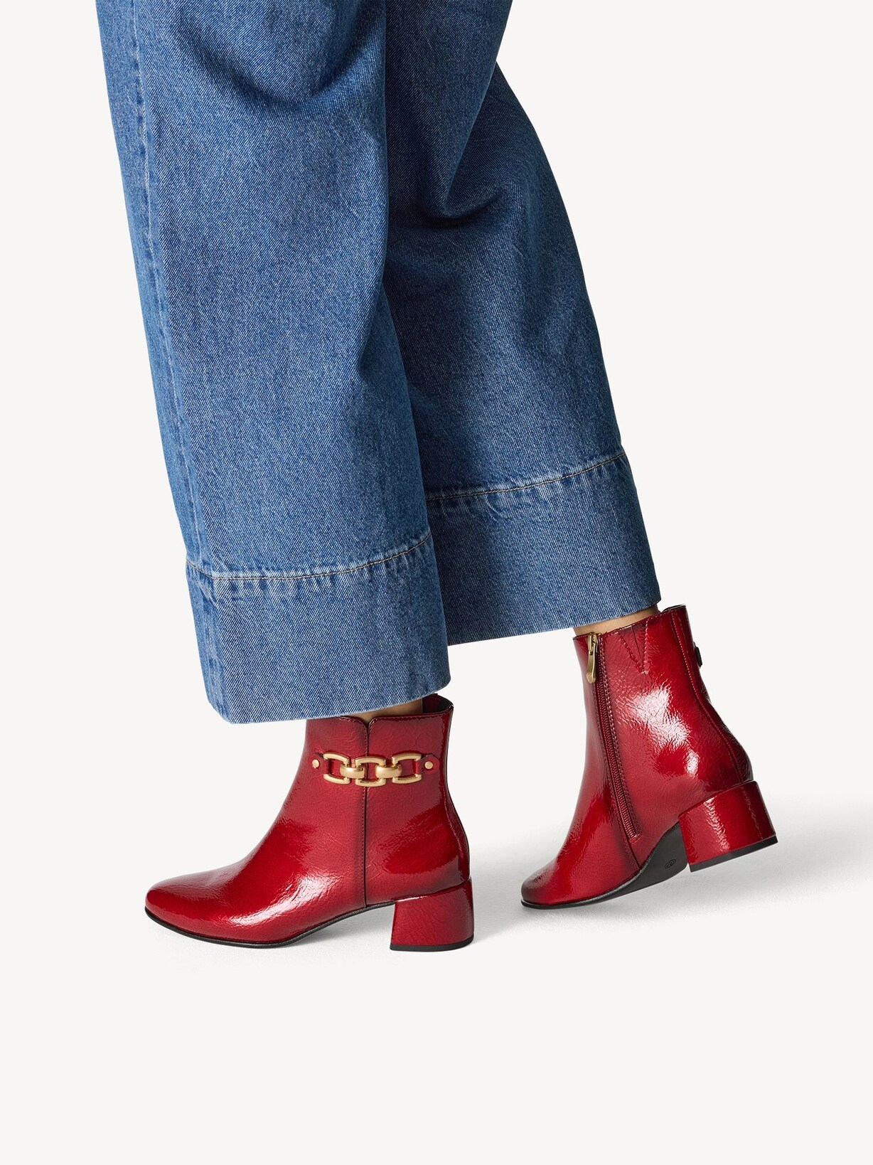 Marco Tozzi, Stiefelette - rot DK.RED PAT., Bild 2 von 7