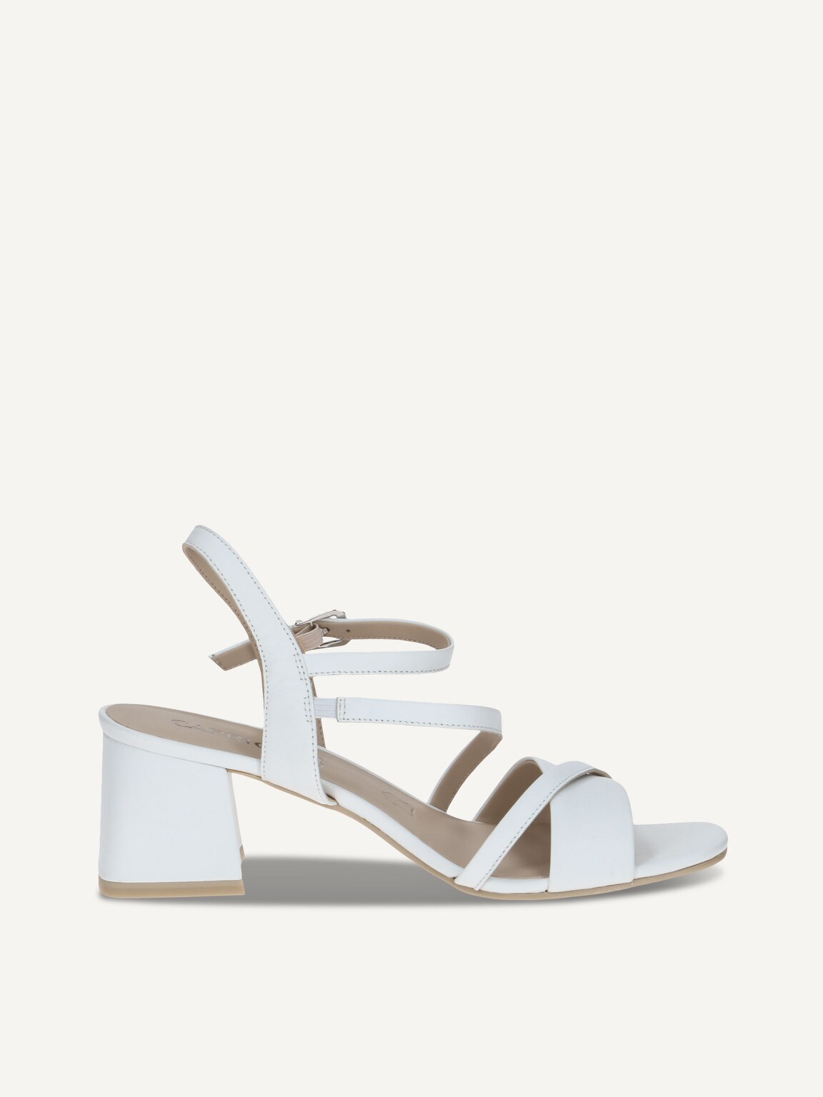 Caprice, Leather Heeled sandal - white WHITE NAPPA, image 3 of 5