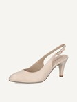 Not selected, Caprice, Leather sling pumps - white OFFWHITE NAPPA