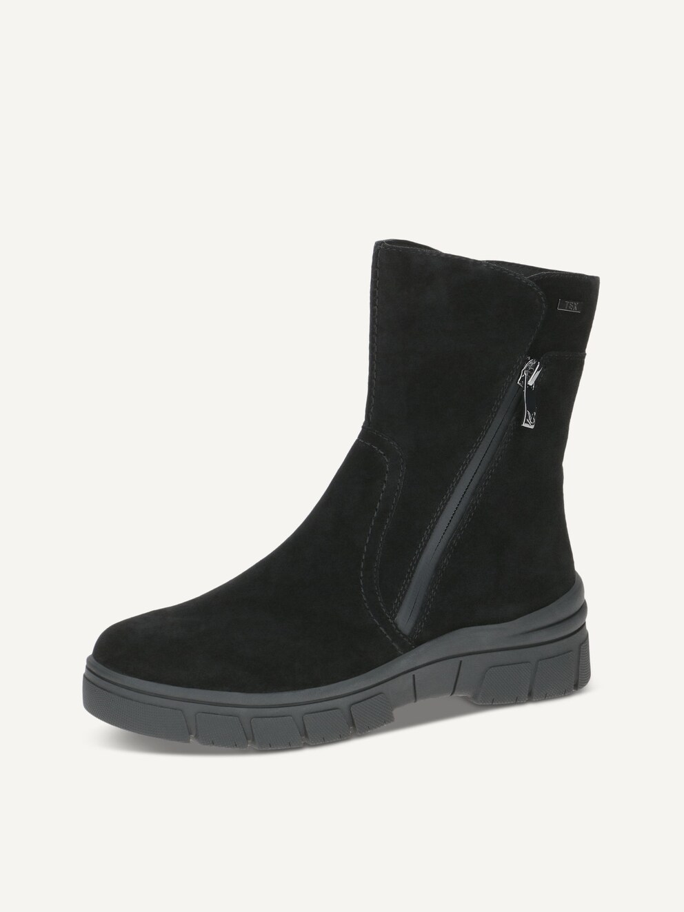 Caprice, Leather Bootie - black warm lining BLACK NUBUC, image 1 of 6
