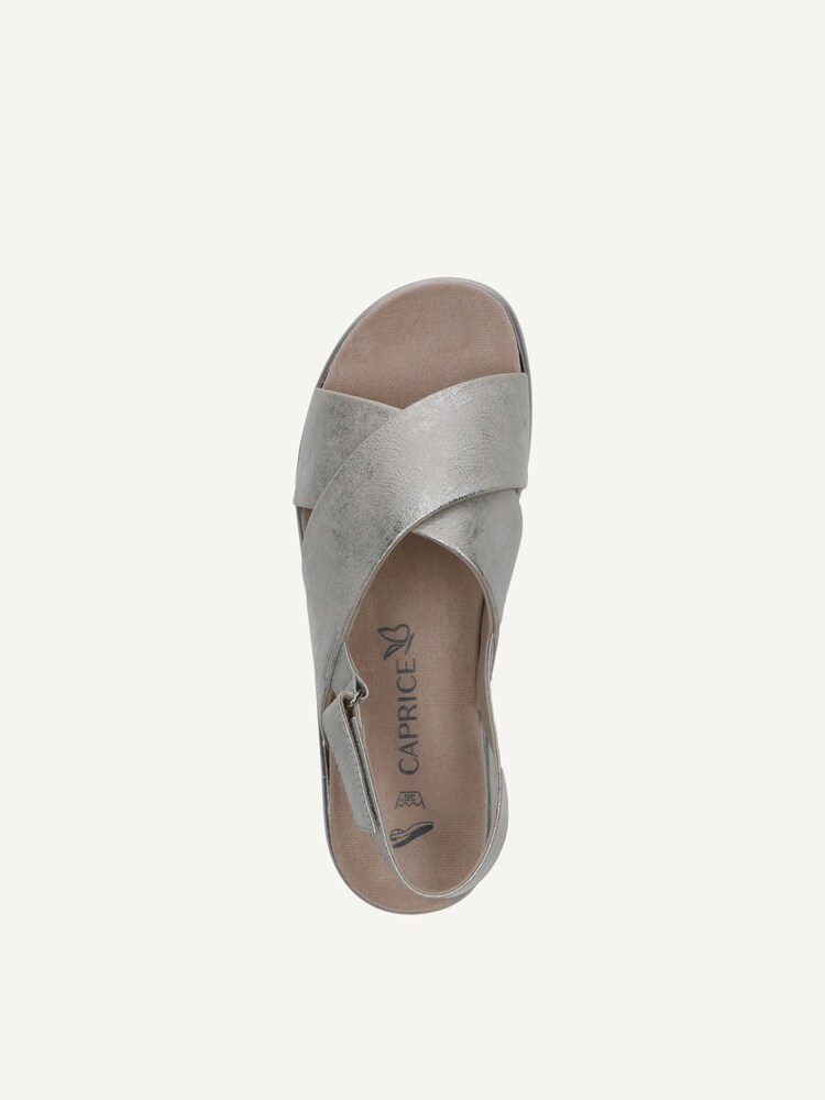 Caprice, Leather Sandal - metallic SILVER PATENT, image 6 of 6