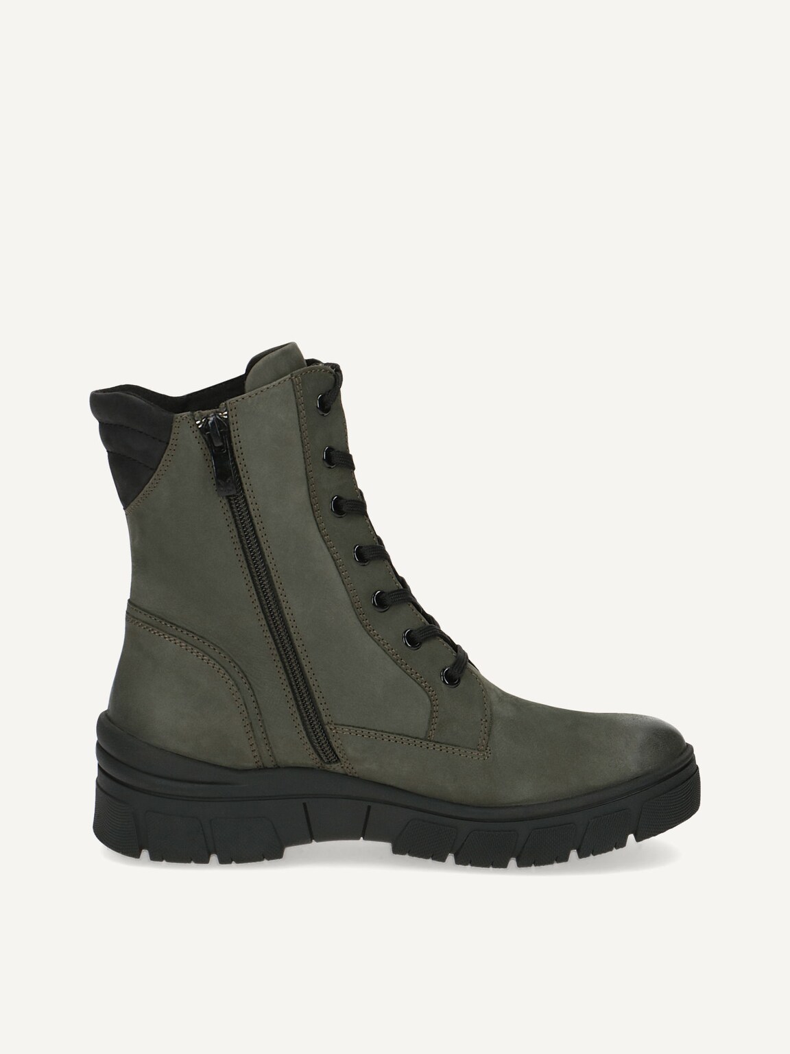 Caprice, Leather Bootie - khaki warm lining KHAKI COMB, image 3 of 5