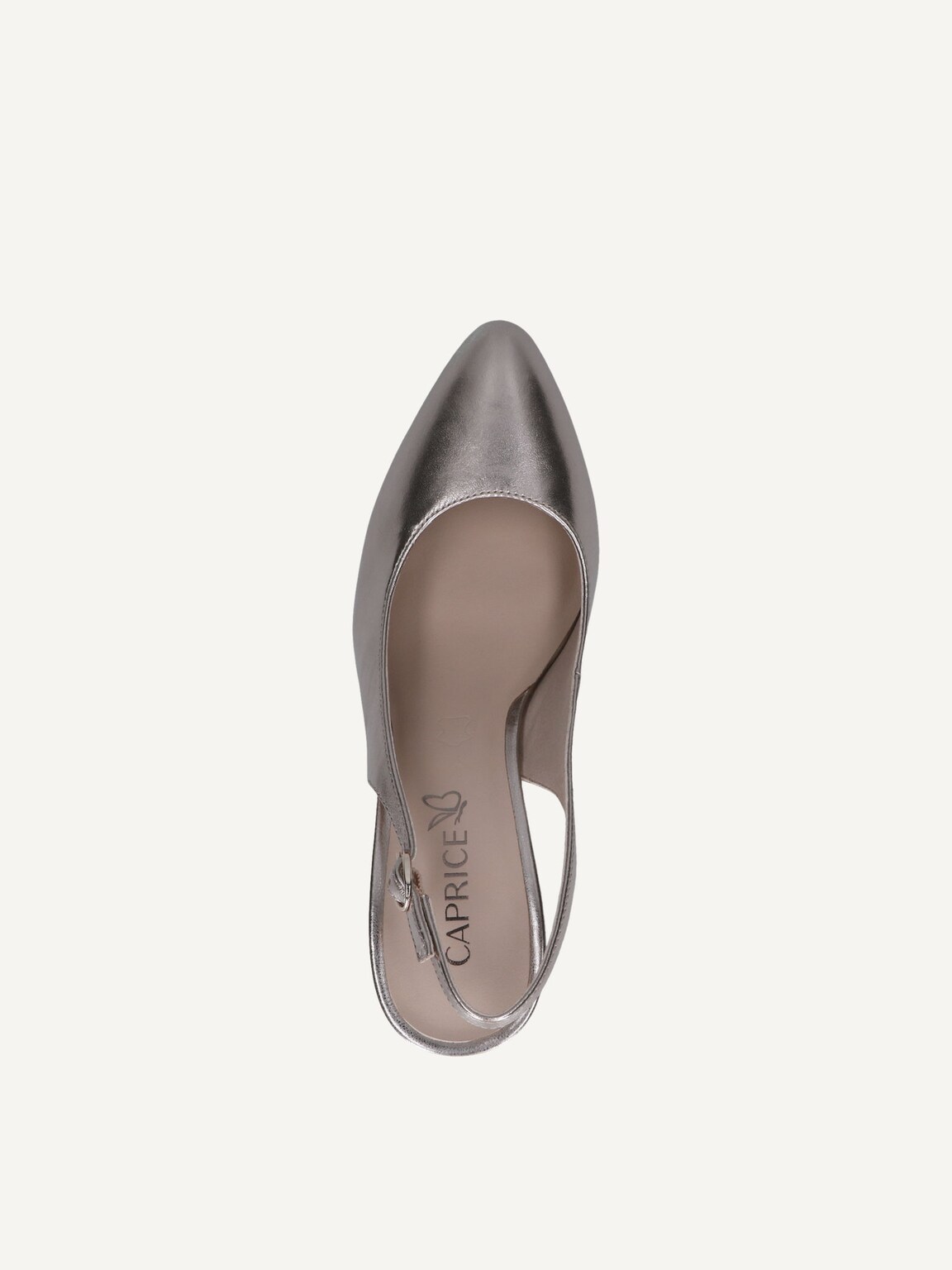 Caprice, Leather sling pumps - brown TAUPE METALLIC, image 6 of 6
