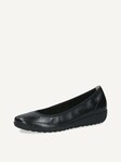 Selected, Caprice, Leather Ballerina - black BLACK NAPPA