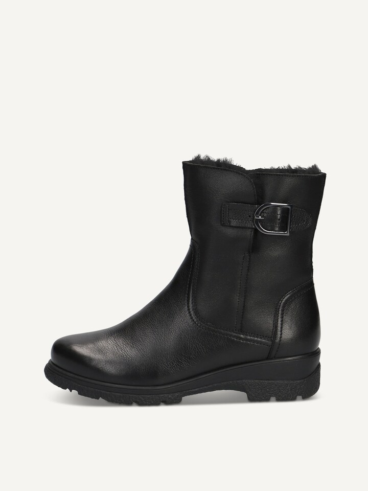 Caprice, Bottine en cuir - noir doublure chaude BLACK NAPPA