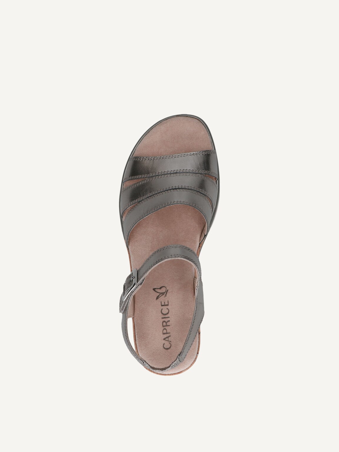Caprice, Leather Heeled sandal - metallic STONE METALLIC, image 6 of 6