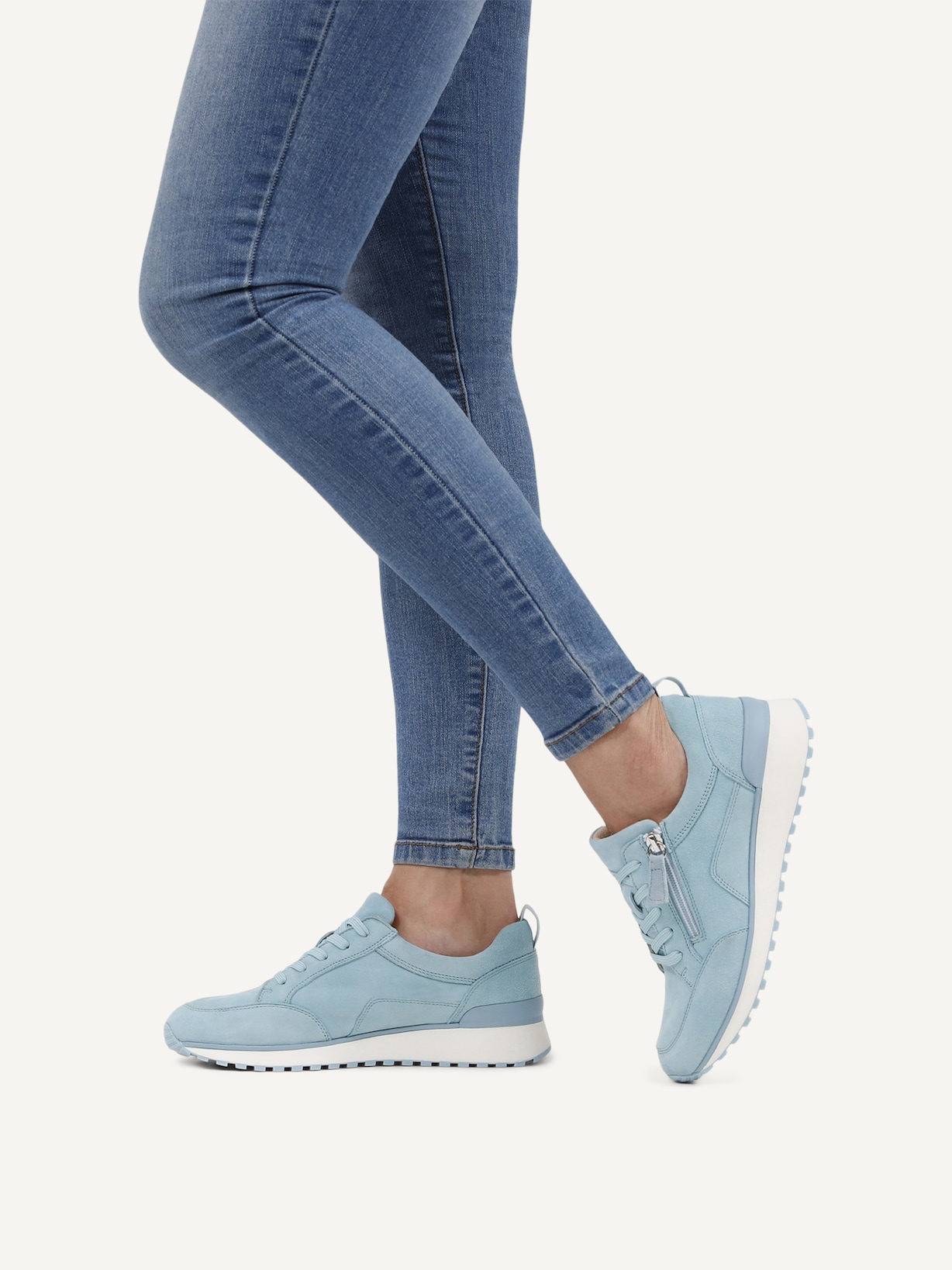 Caprice, Basket en cuir - bleu LT.BLUE SUEDE, image 2 sur 6