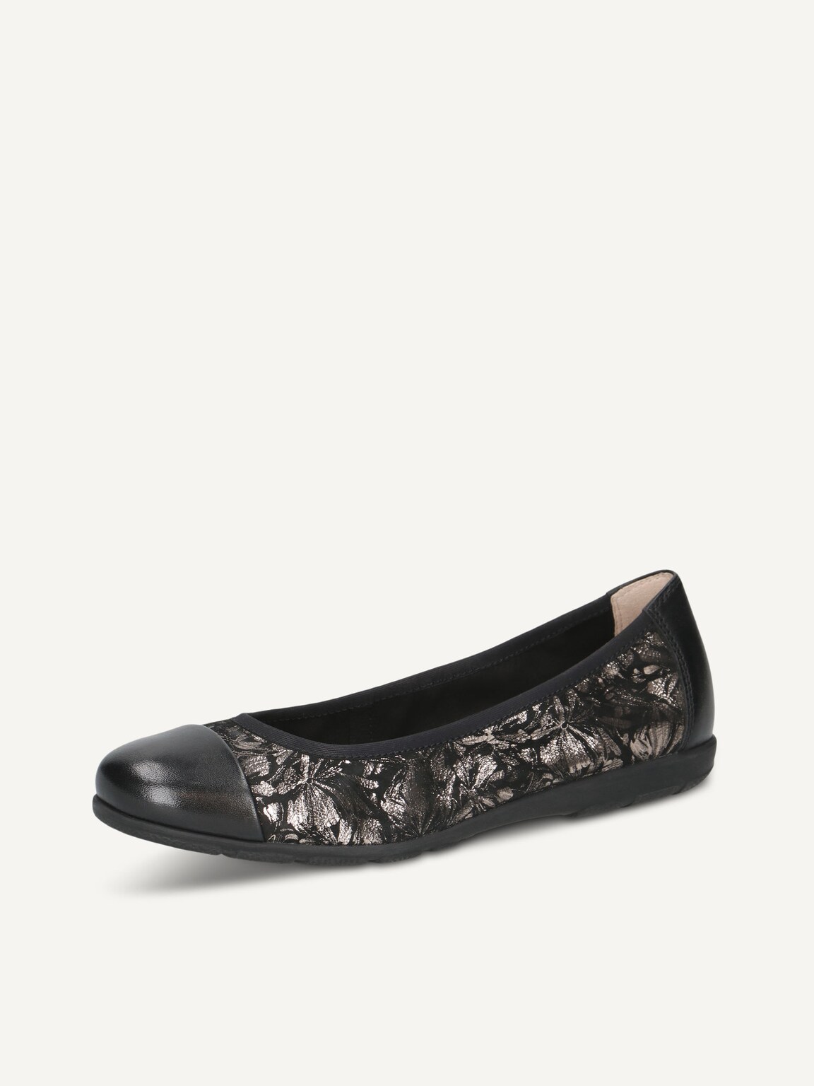 Caprice, Leather Ballerina - black BLACK/GUNMETAL, image 1 of 5
