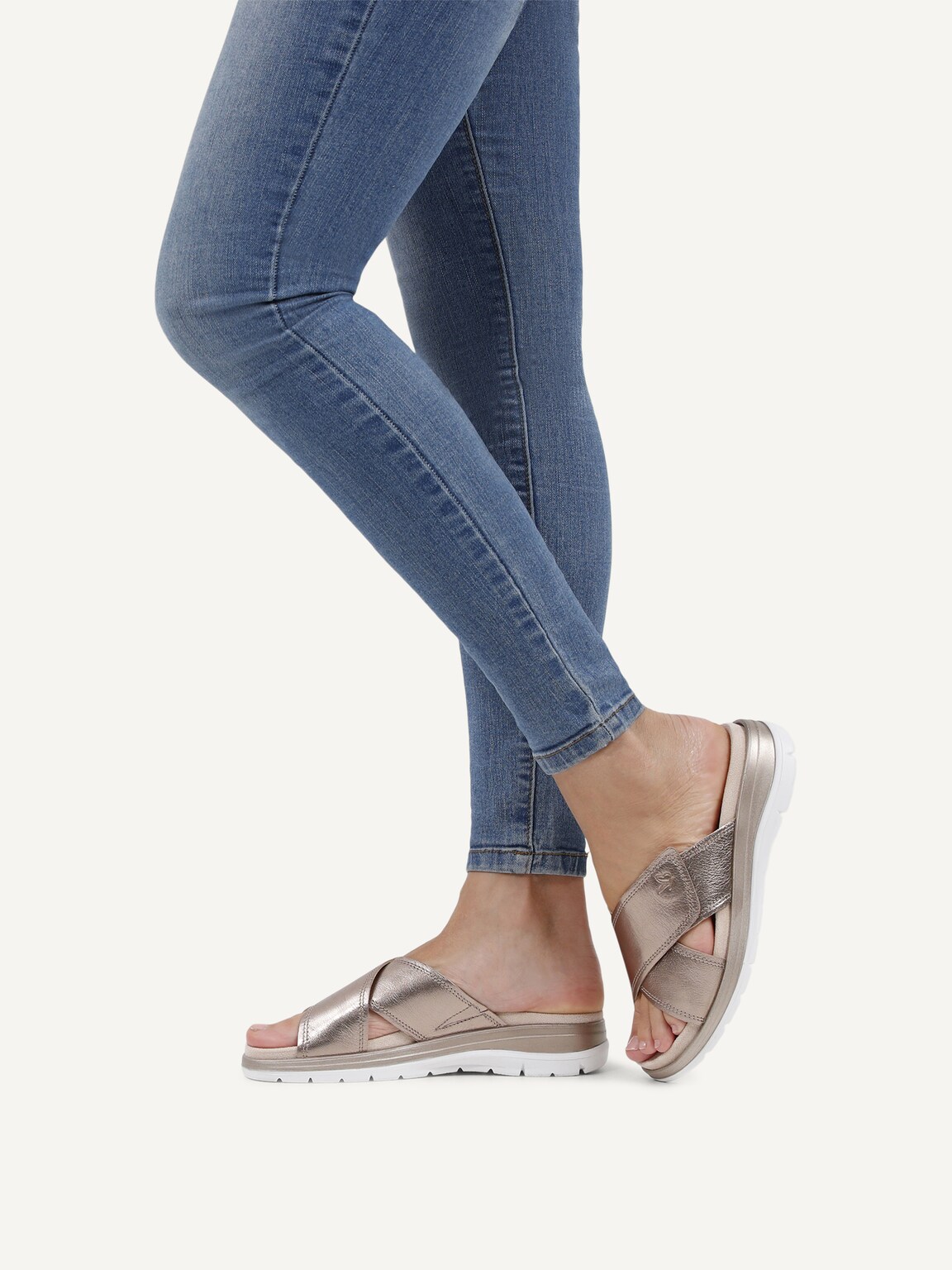 Caprice, Leather Mule - brown TAUPE METALLIC, image 2 of 6
