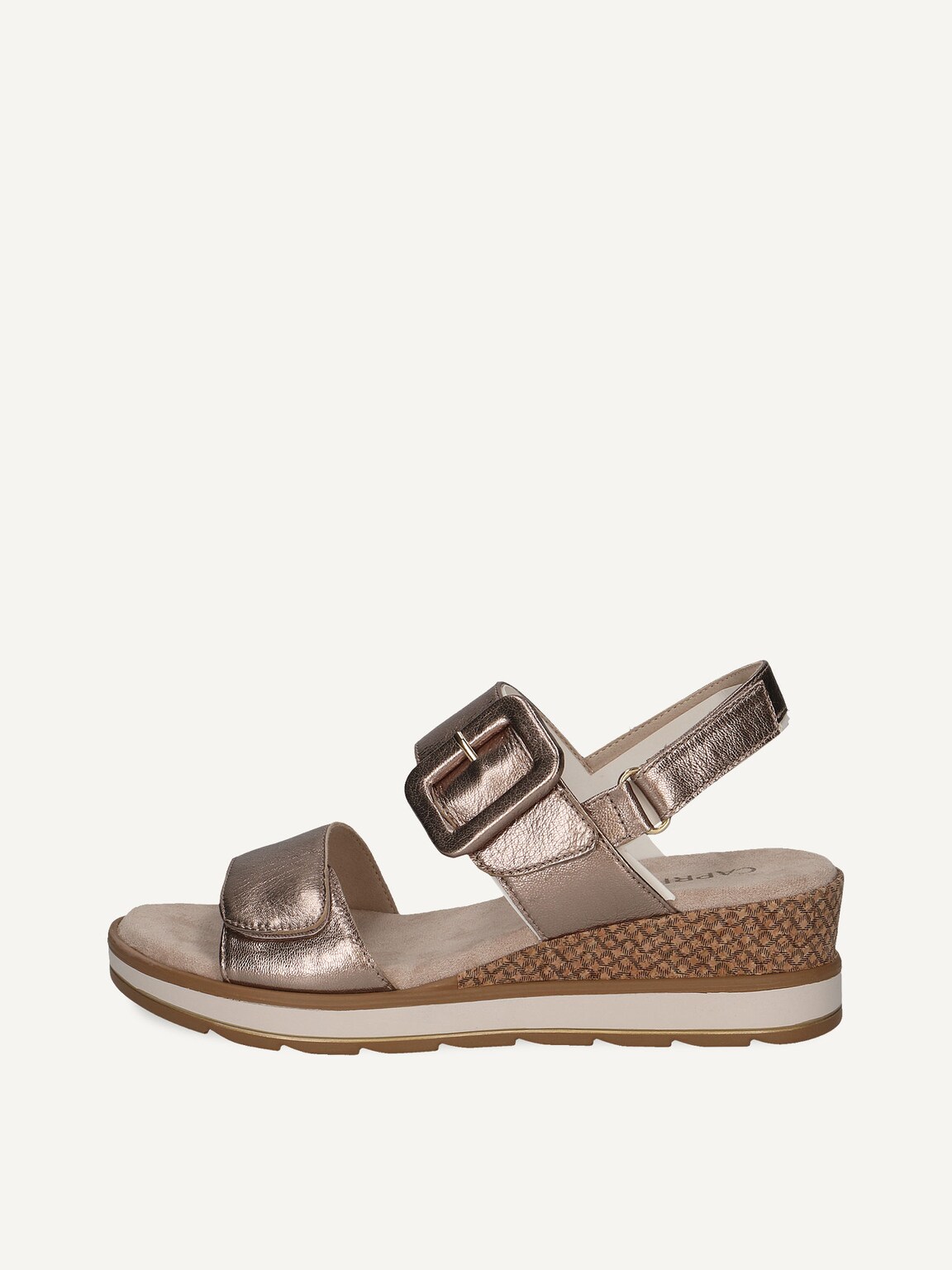 Caprice, Leather Heeled sandal - brown TAUPE METALLIC, image 2 of 5