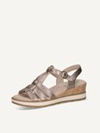 Selected, Caprice, Leather Heeled sandal - brown TAUPE METALLIC
