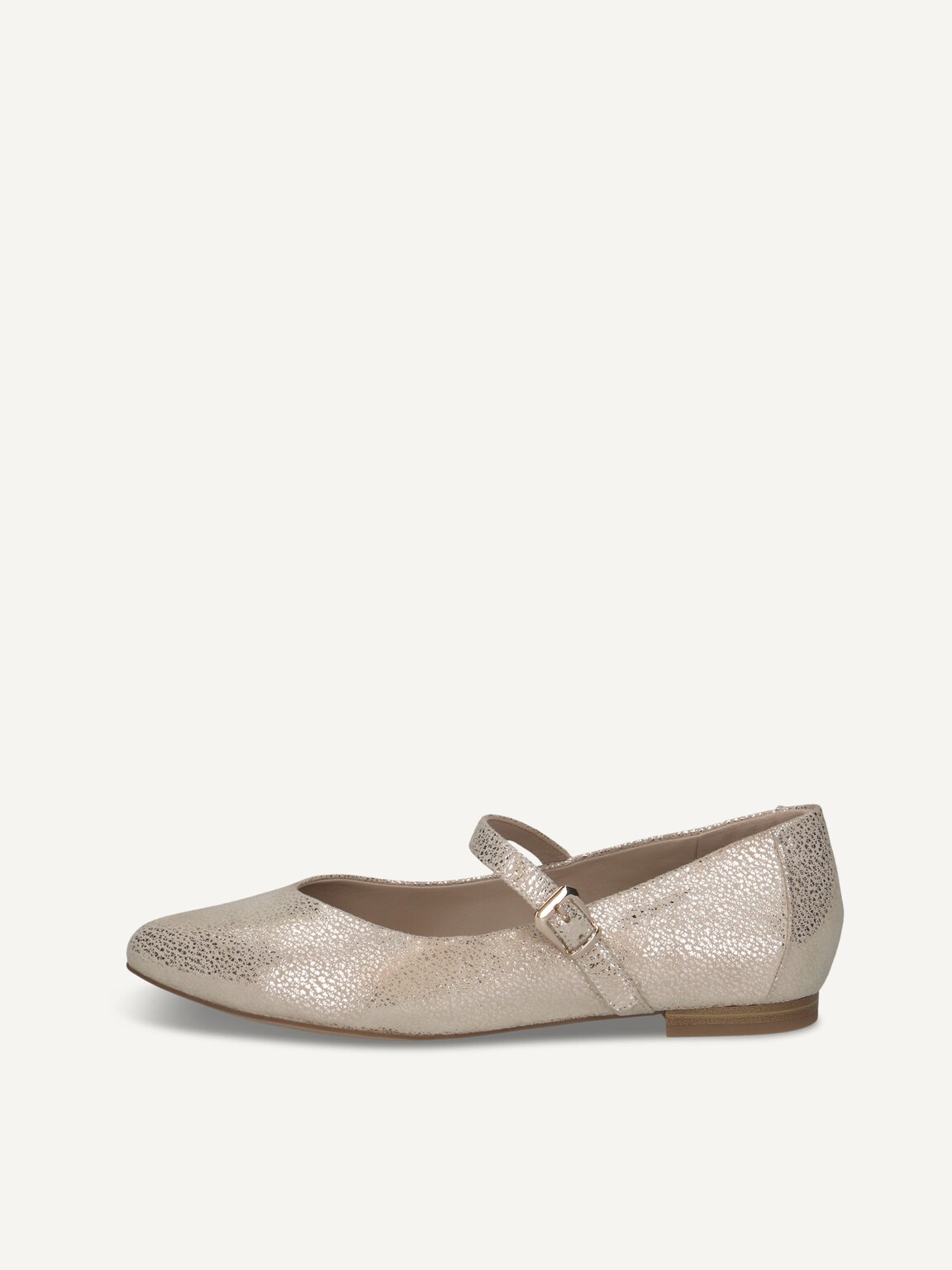 Caprice, Leather Ballerina - offwhite OFFWH/LT GOLD, image 3 of 6
