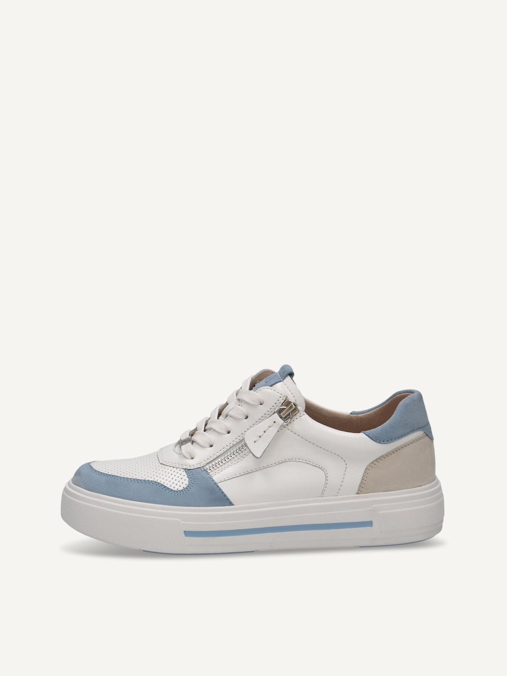 Caprice, Basket en cuir - bleu JEANS/WHITE, image 1 sur 5