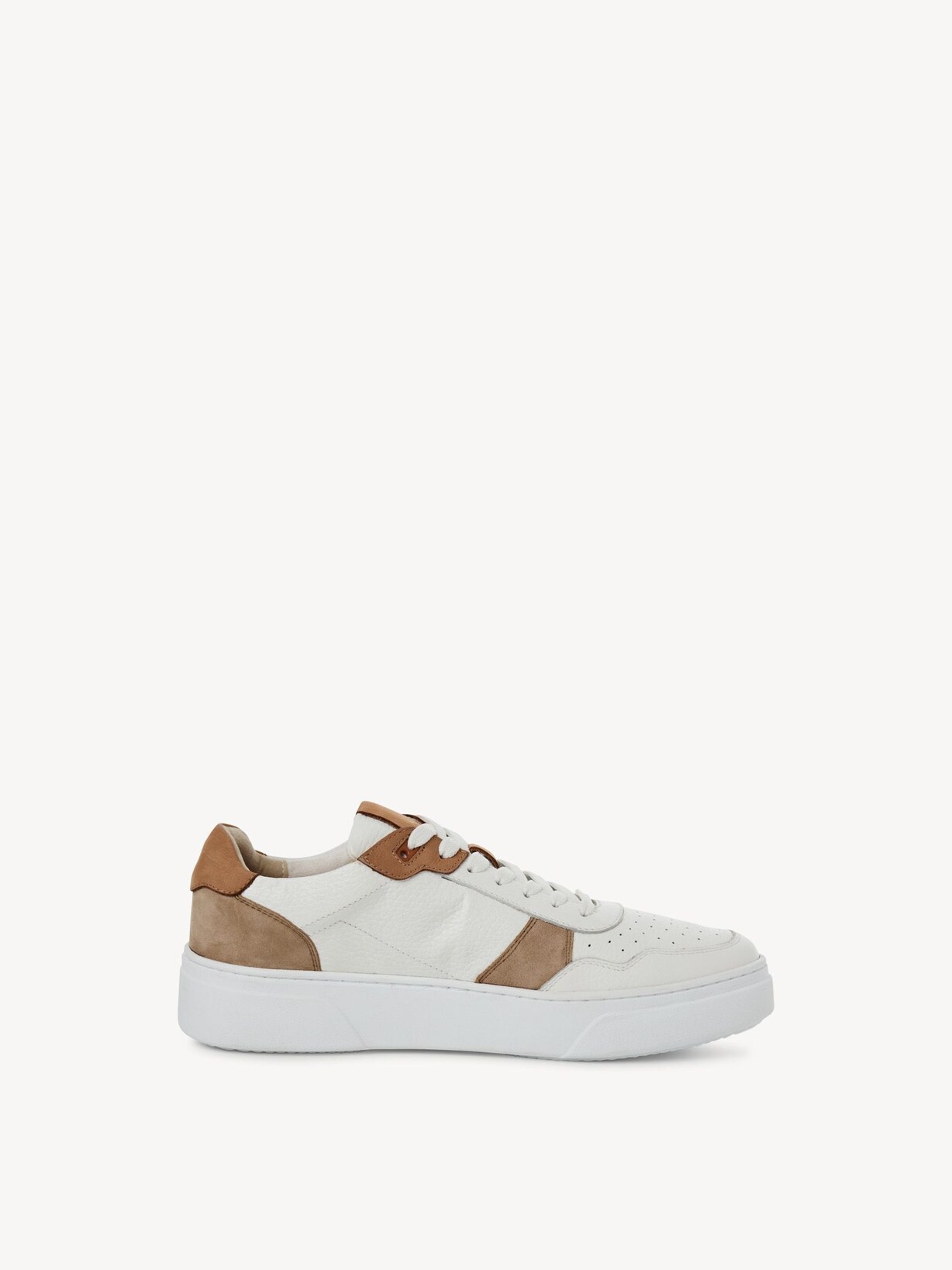 Marco Tozzi, Leather Sneaker - white WHITE/NUT, image 6 of 6
